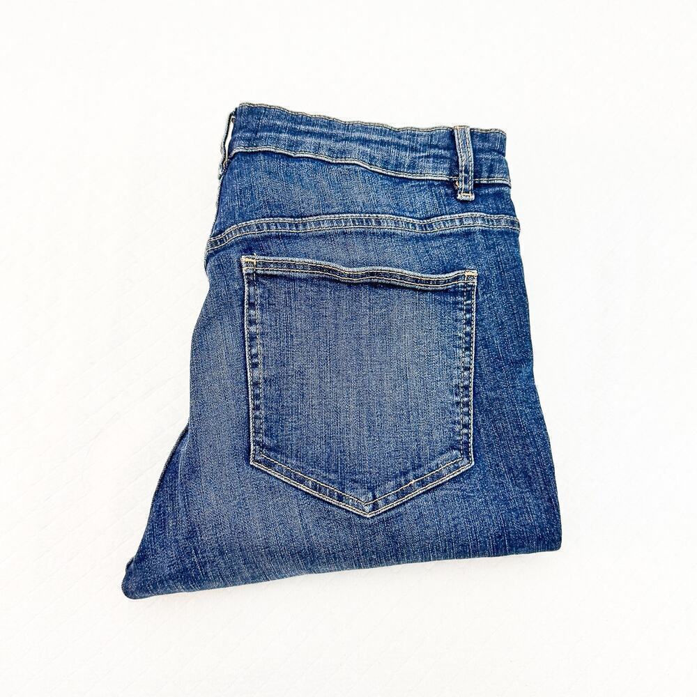 Zara Dark Wash Denim Jeans Med/Dark Wash Faded Form Fitting Skinny Size 10